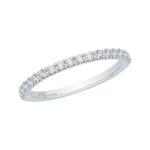 Round Diamond Half Eternity Wedding Band In 14K White Gold