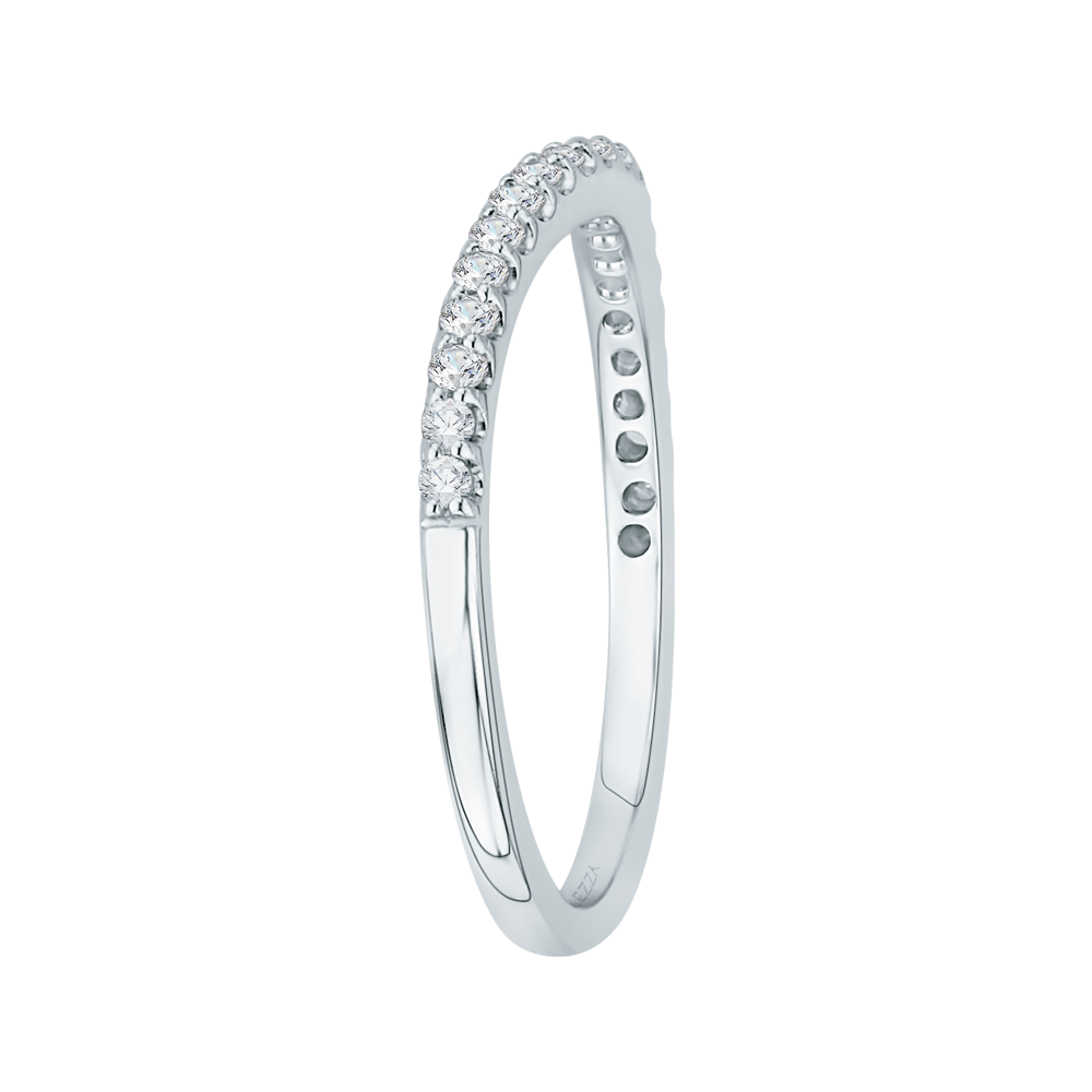 Round Diamond Half Eternity Wedding Band In 14K White Gold