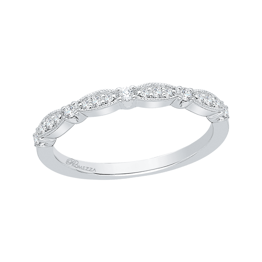 14K White Gold Round Diamond Wedding Band