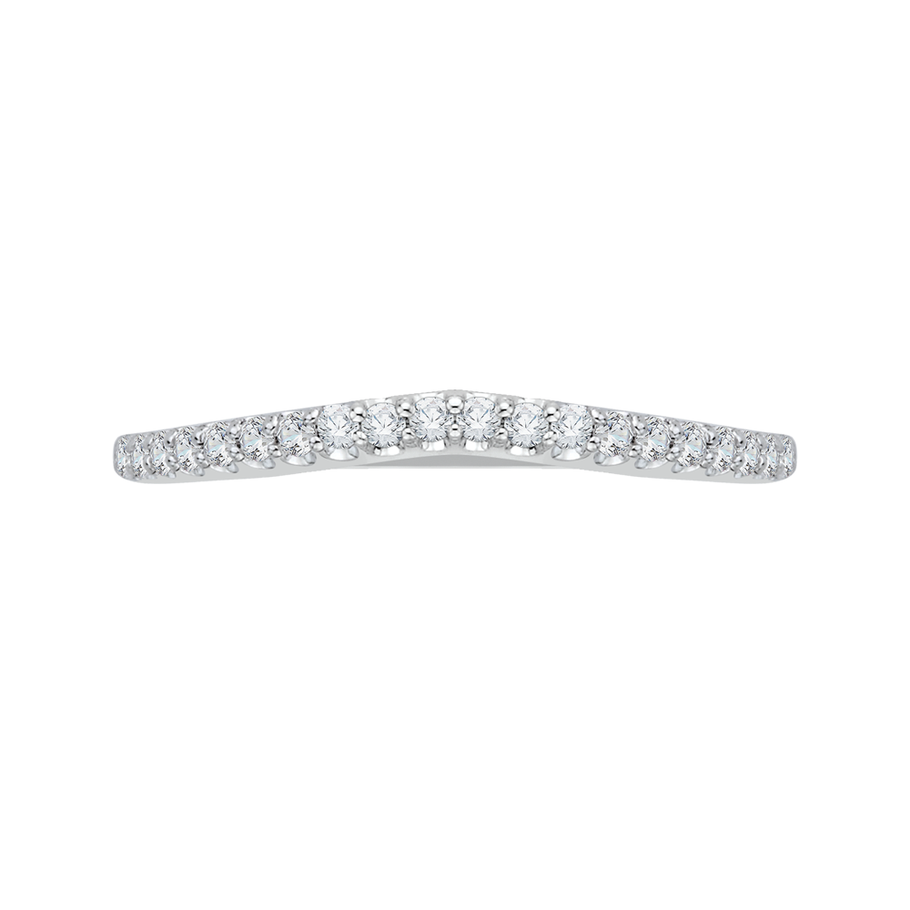 PR0016B-02W Bridal Jewelry Carizza White Gold Round Diamond Wedding Bands