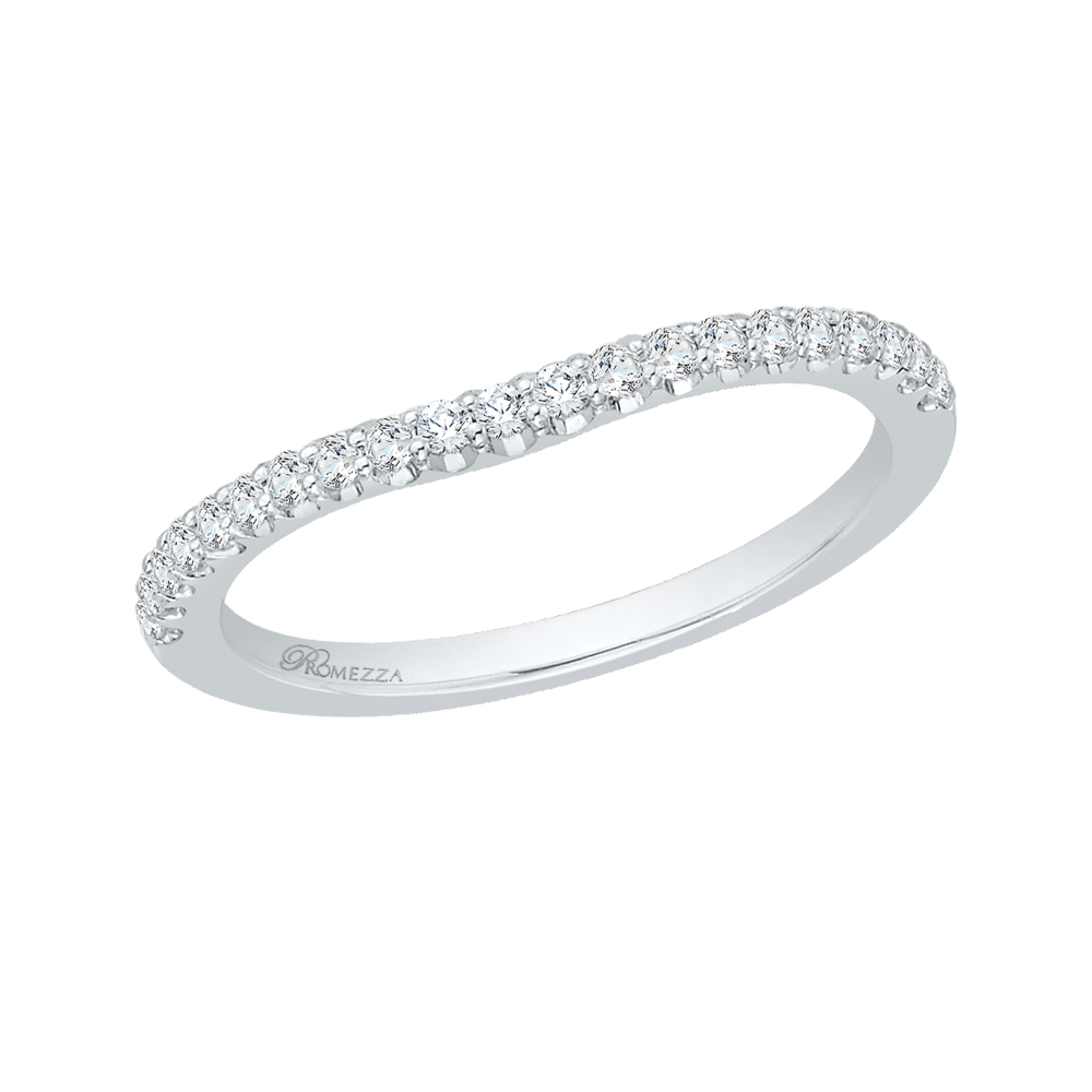 14K White Gold Round Diamond Wedding Band