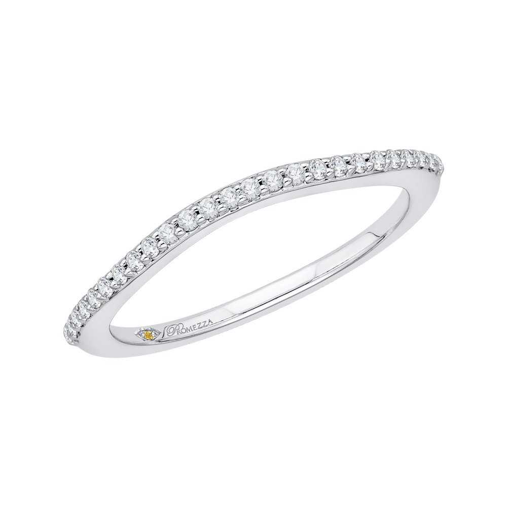 Round Diamond Half Eternity Wedding Band In 14K White Gold