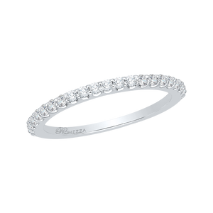 14K White Gold Round Diamond Half Eternity Wedding Band