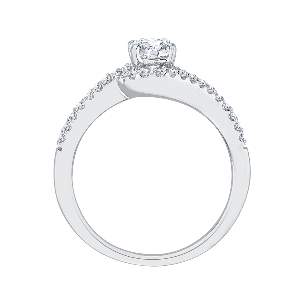 14K White Gold Round Cut Diamond Promise Engagement Ring