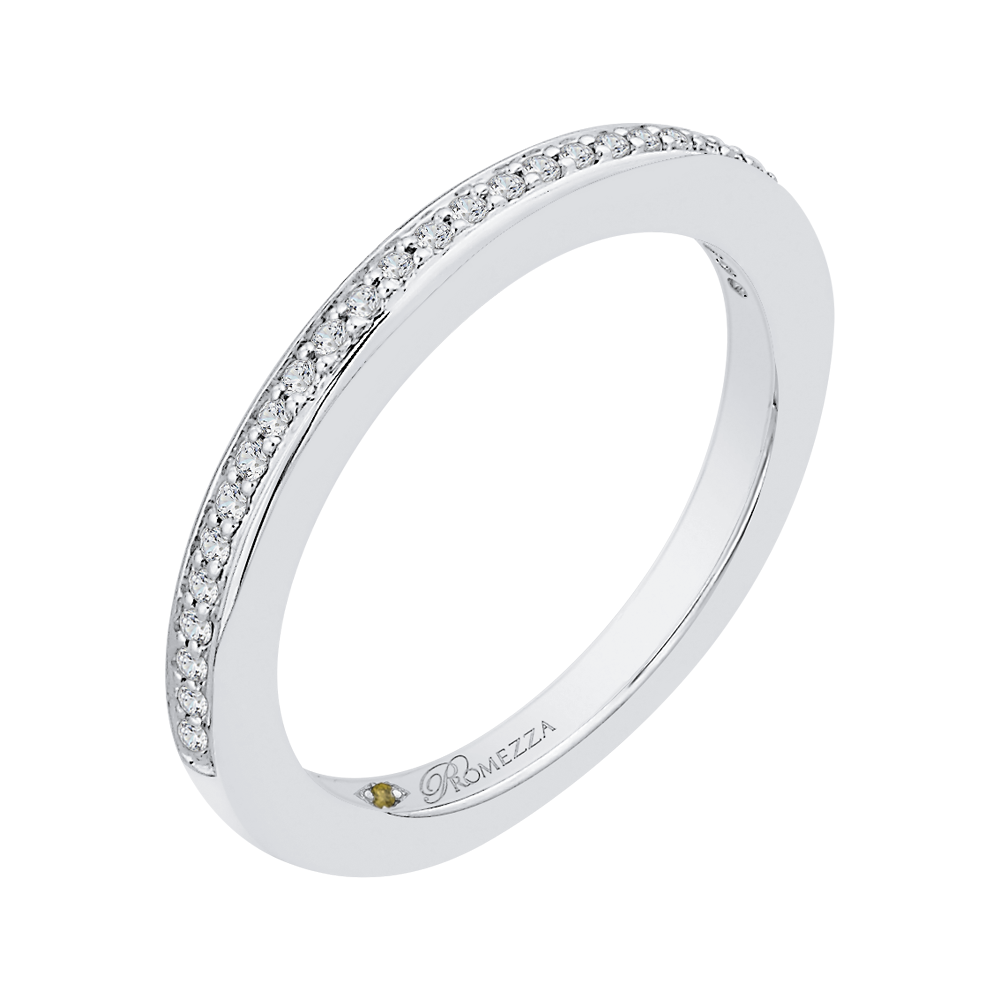 14K White Gold Round Diamond Wedding Band