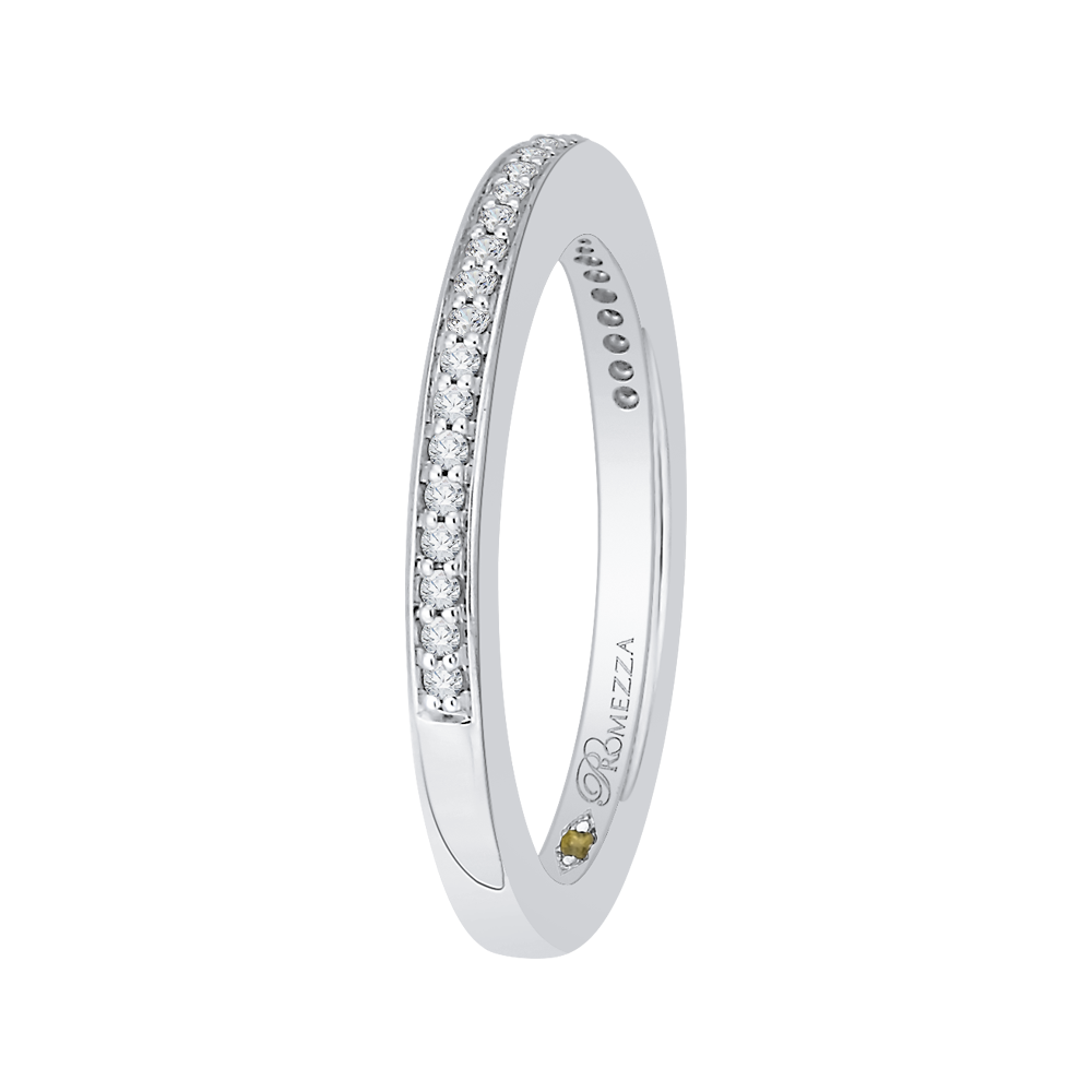 14K White Gold Round Diamond Wedding Band