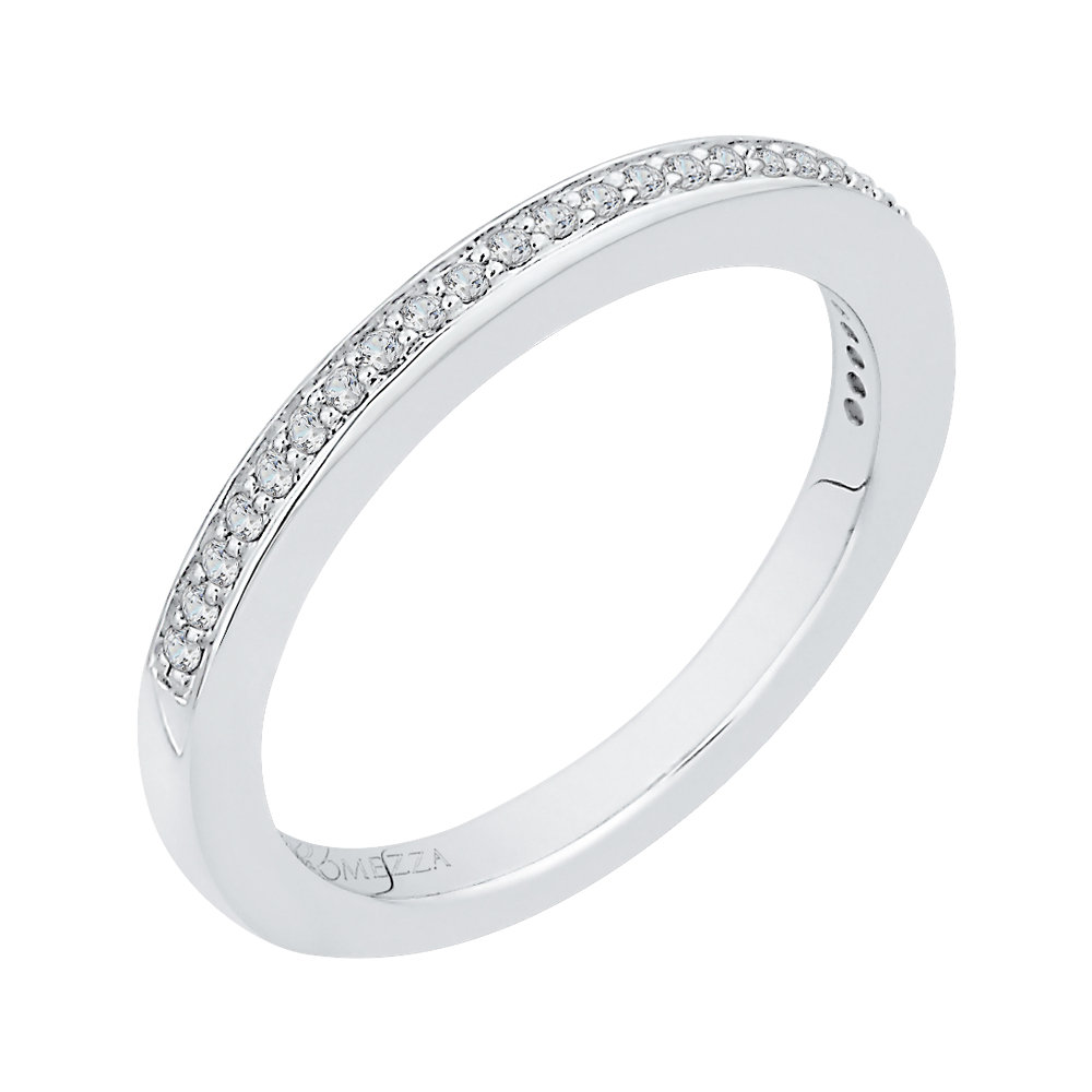 14K White Gold Round Diamond Wedding Band