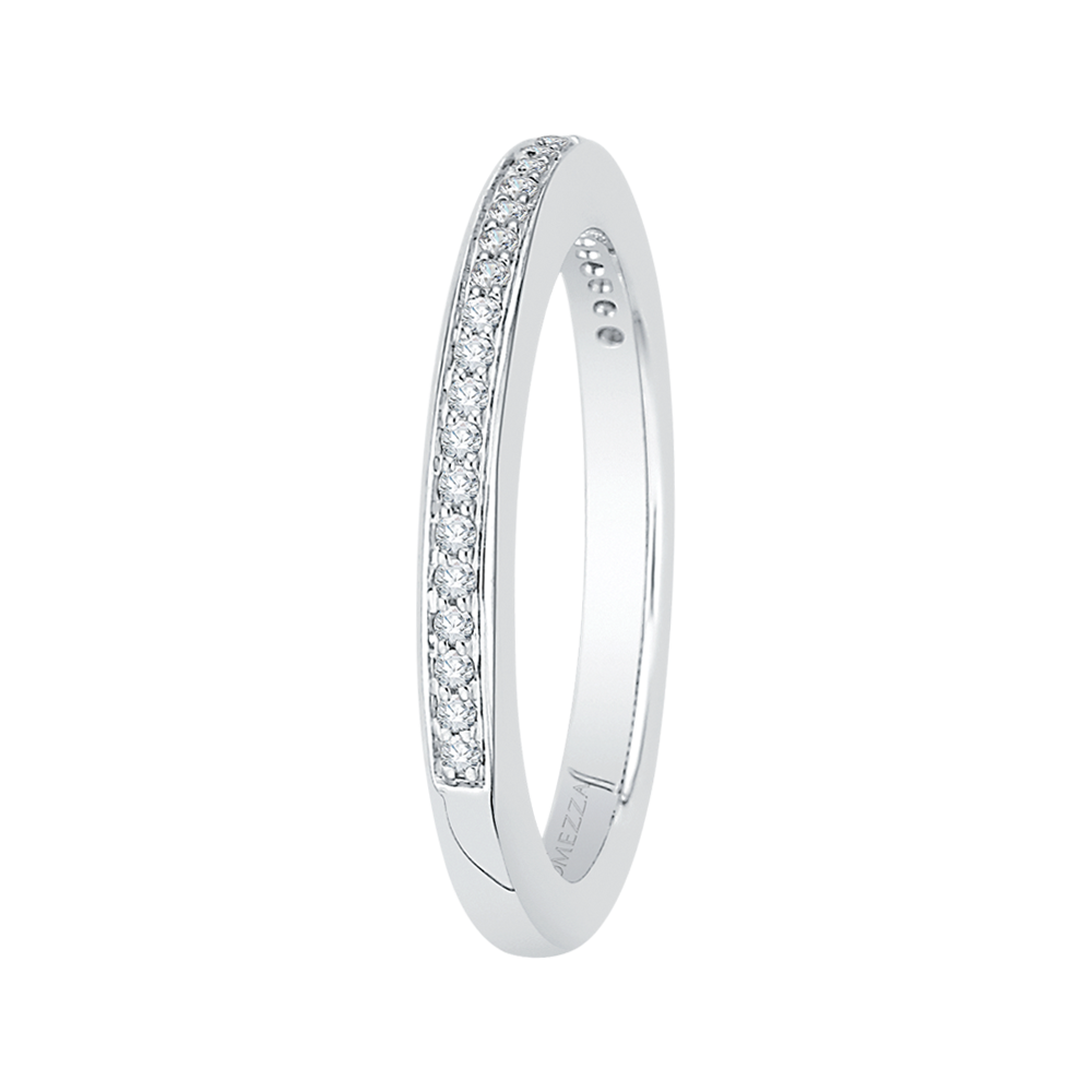 14K White Gold Round Diamond Wedding Band