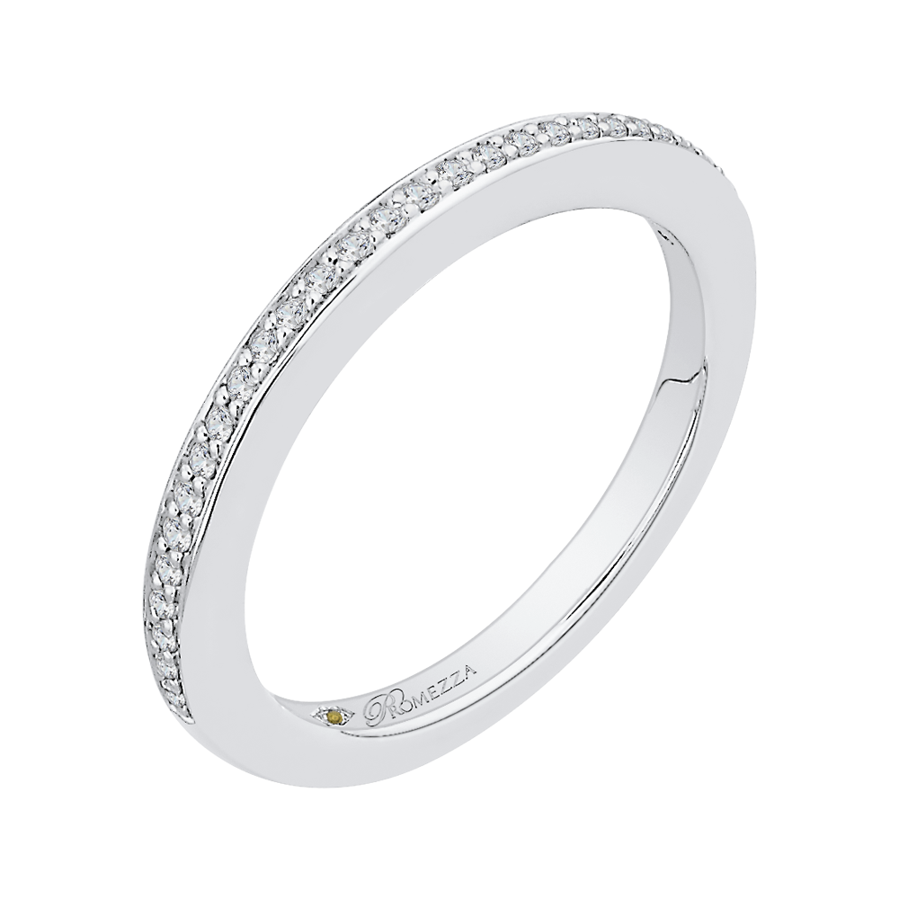 14K White Gold Round Diamond Wedding Band