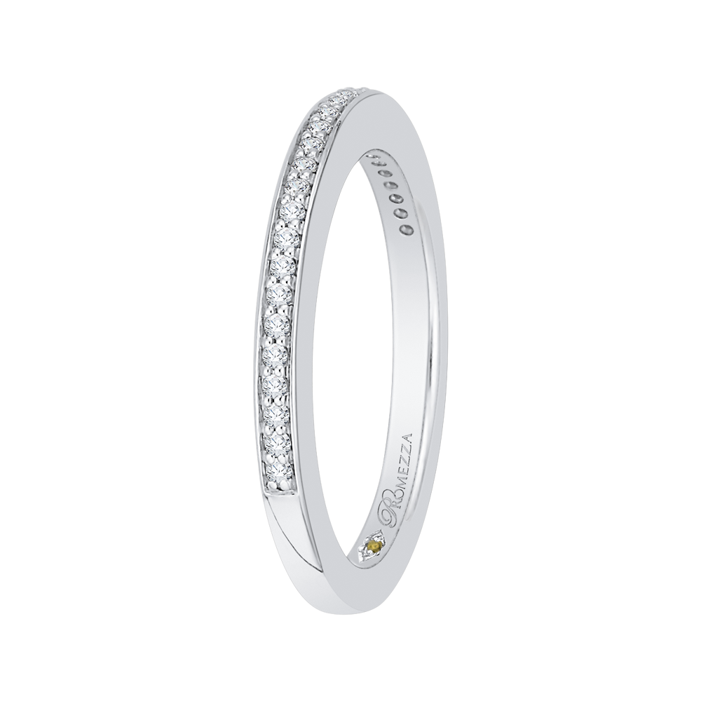 14K White Gold Round Diamond Wedding Band