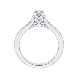 14K White Gold Round Cut Diamond Engagement Ring