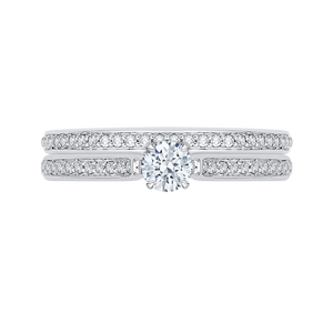 14K White Gold Round Cut Diamond Engagement Ring