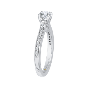 14K White Gold Round Cut Diamond Engagement Ring