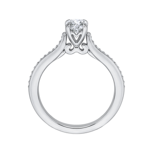 14K White Gold Round Cut Diamond Engagement Ring