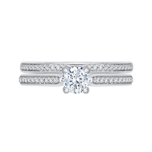 14K White Gold Round Cut Diamond Engagement Ring