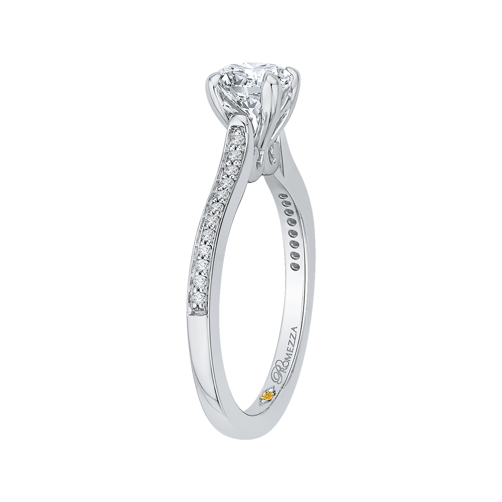 14K White Gold Round Cut Diamond Engagement Ring