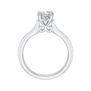 14K White Gold Round Cut Diamond Engagement Ring