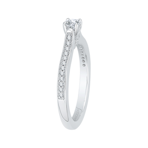 14K White Gold Round Cut Diamond Engagement Ring