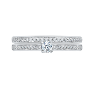 14K White Gold Round Cut Diamond Engagement Ring