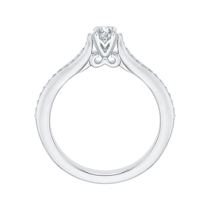 14K White Gold Round Cut Diamond Engagement Ring