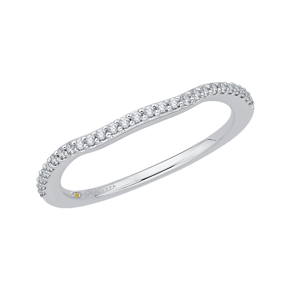 14K White Gold Round Diamond Half Eternity Wedding Band