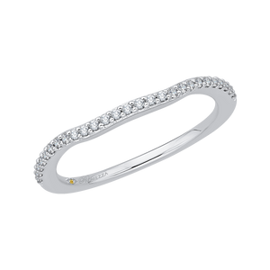 14K White Gold Round Diamond Half Eternity Wedding Band