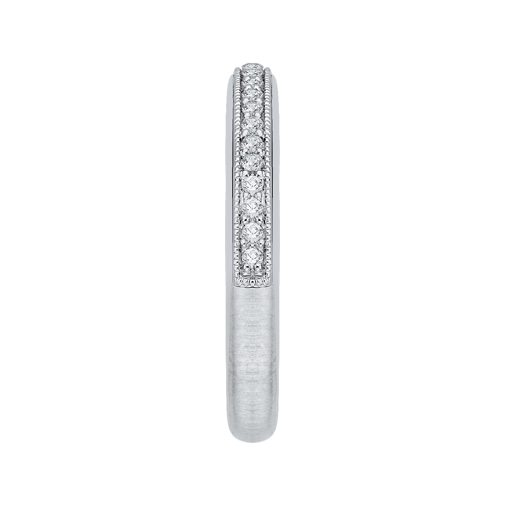 14K White Gold Round Diamond Half Eternity Wedding Band