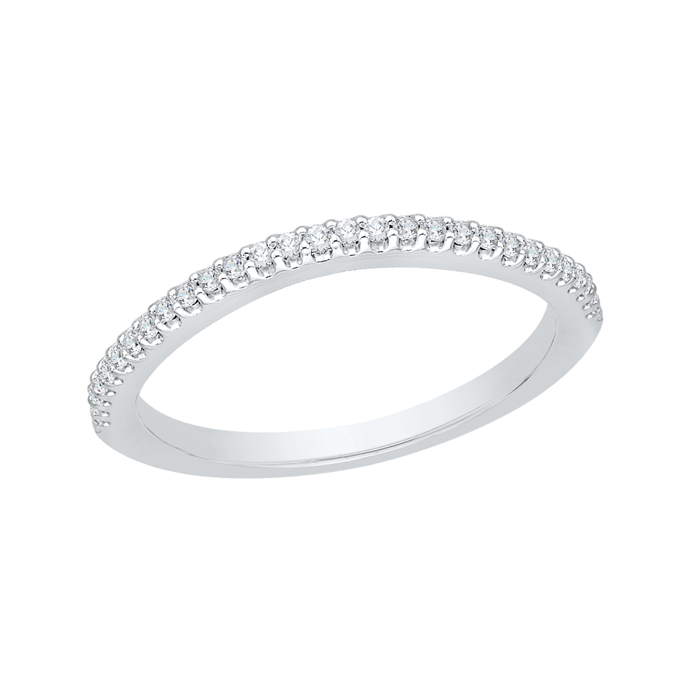 14K White Gold Round Diamond Wedding Band