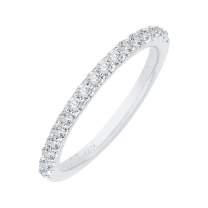 Round Diamond Half Eternity Wedding Band In 14K White Gold