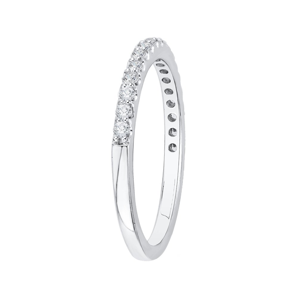 Round Diamond Half Eternity Wedding Band In 14K White Gold