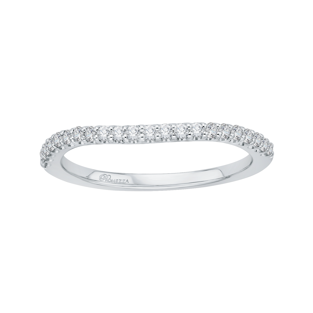 Round Diamond Half Eternity Wedding Band In 14K White Gold