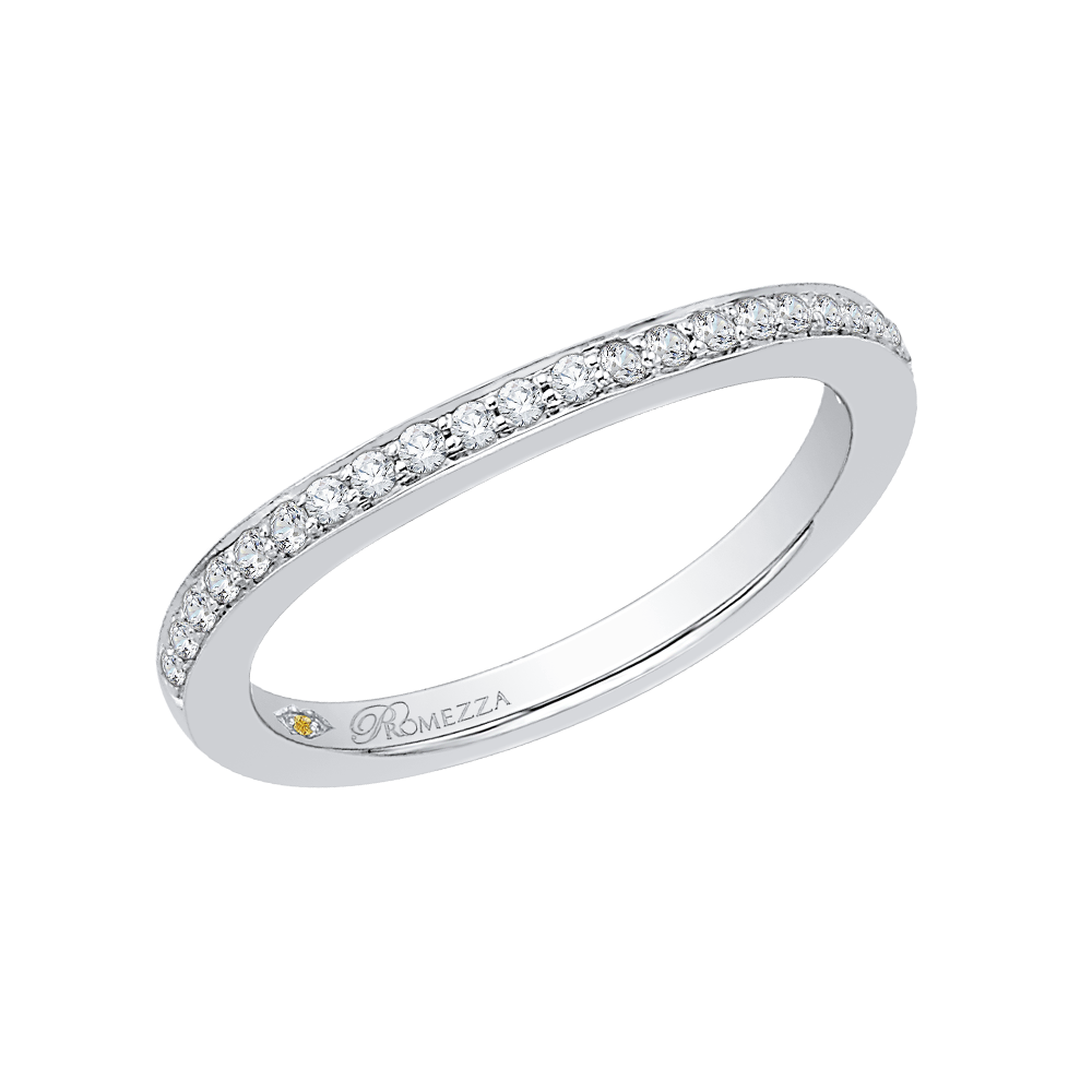 14K White Gold Round Diamond Wedding Band