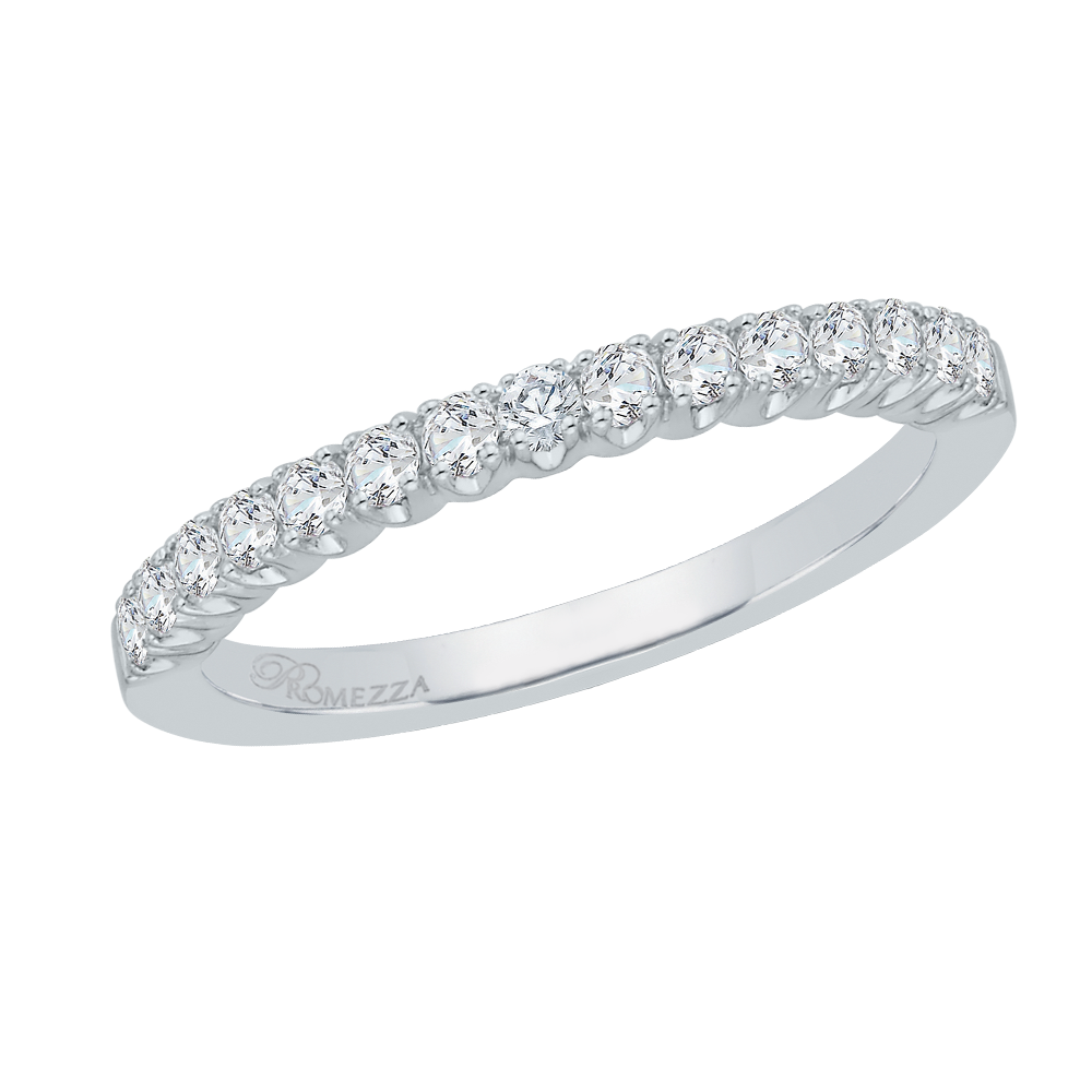 14K White Gold Round Diamond Wedding Band