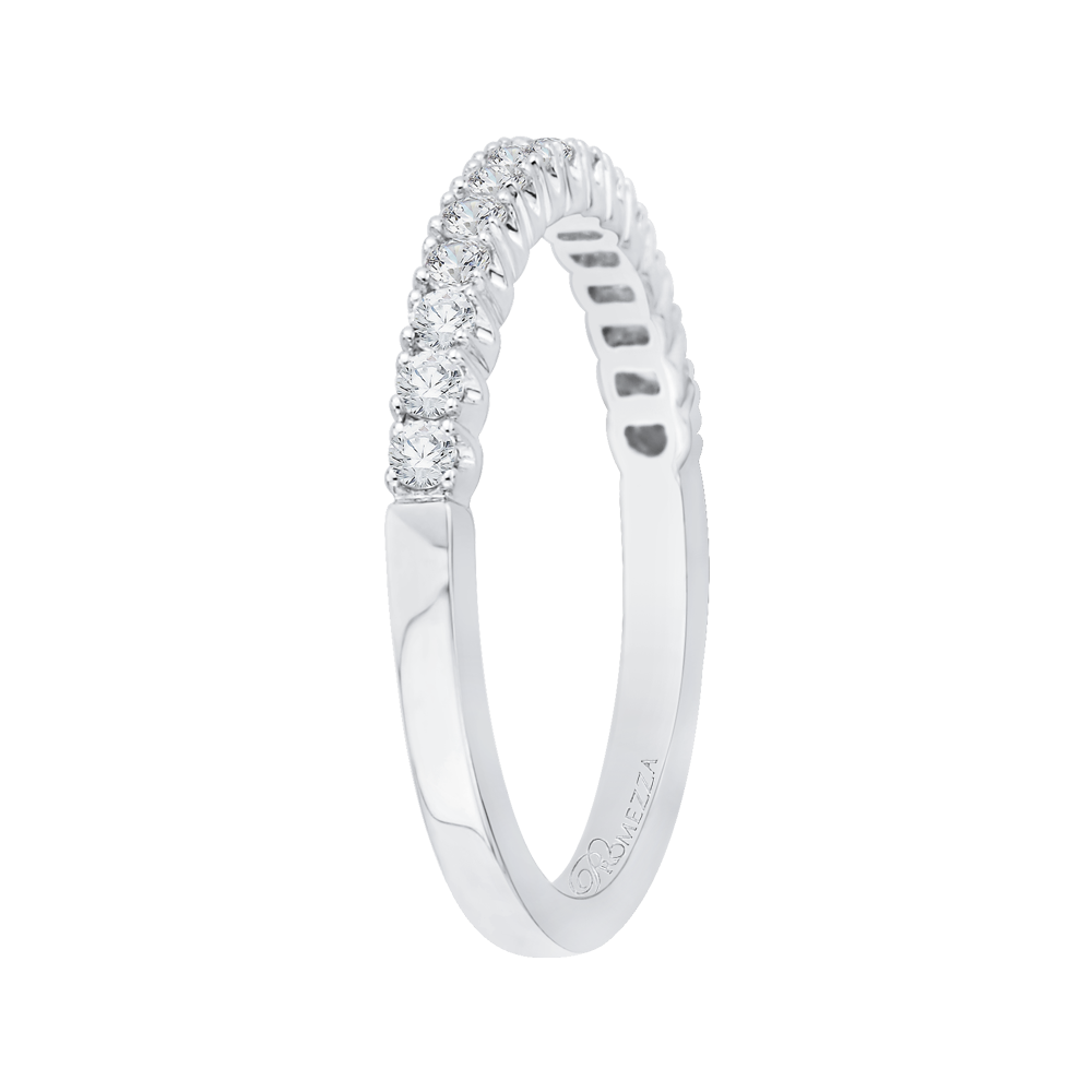 14K White Gold Round Diamond Wedding Band