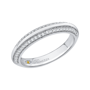 Round Diamond Half Eternity Wedding Band In 14K White Gold