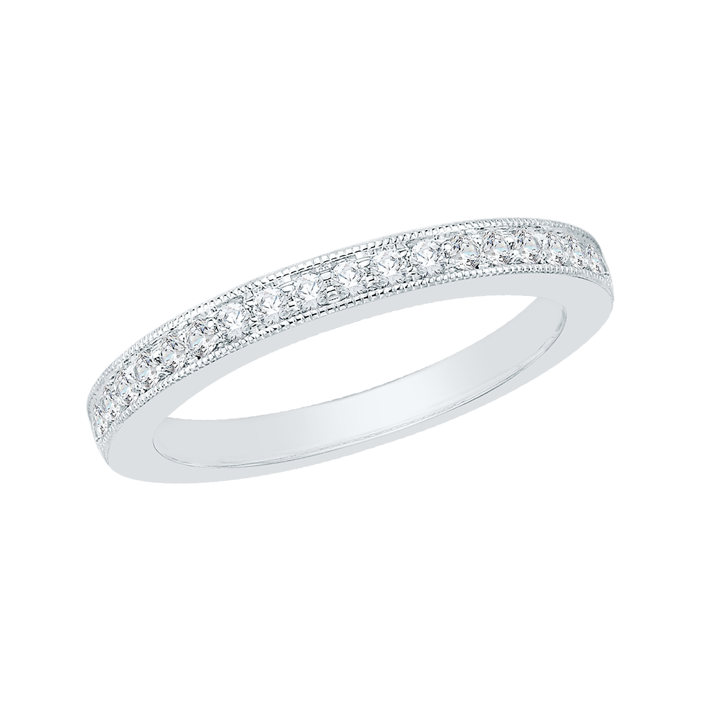 14K White Gold Round Diamond Wedding Band