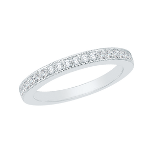 14K White Gold Round Diamond Wedding Band