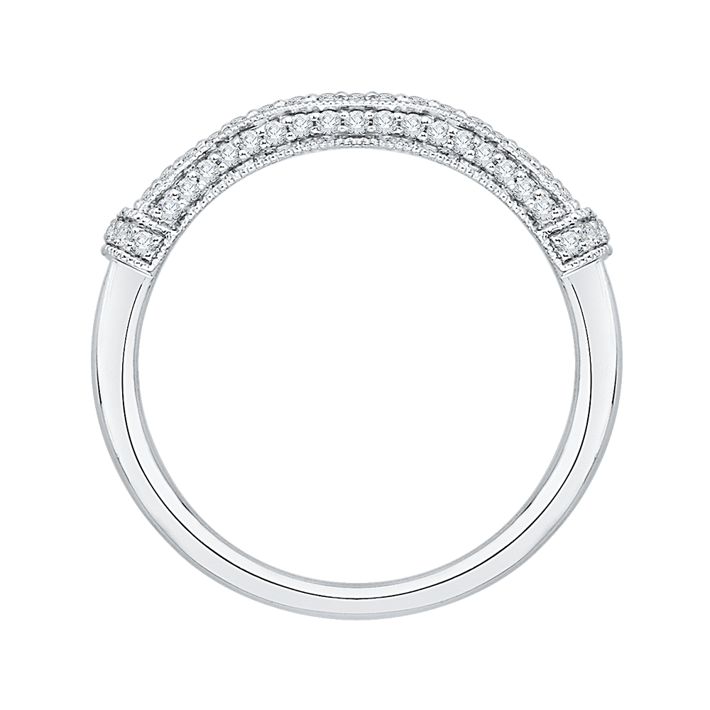 14K White Gold Round Diamond Wedding Band