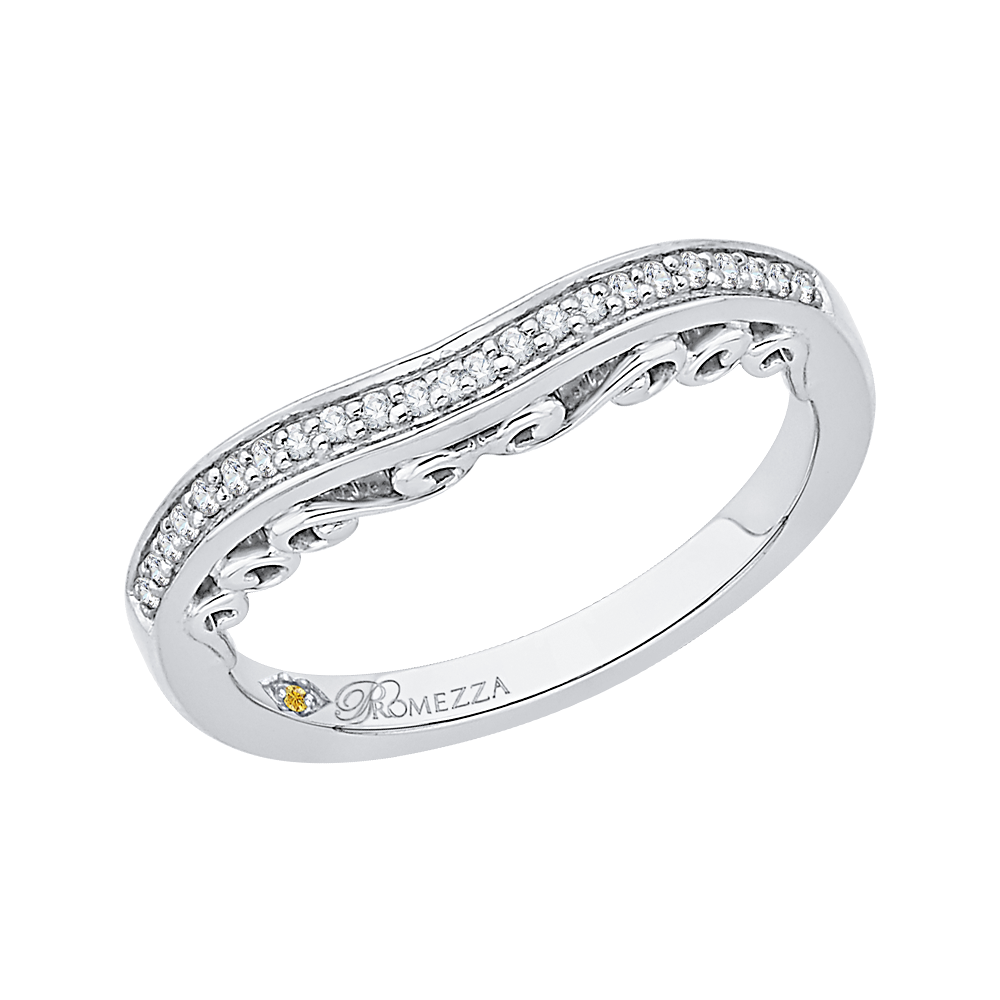 14K White Gold Round Diamond Wedding Band