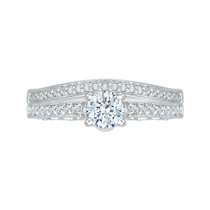 Round Diamond Engagement Ring In 14K White Gold