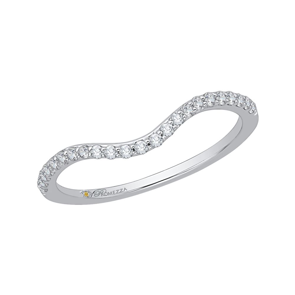 14K White Gold Round Diamond Wedding Band