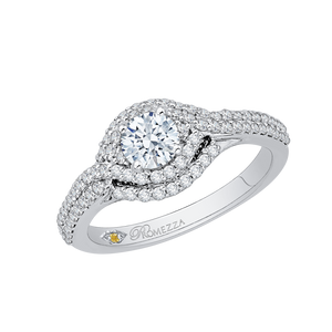 Round Diamond Engagement Ring In 14K White Gold