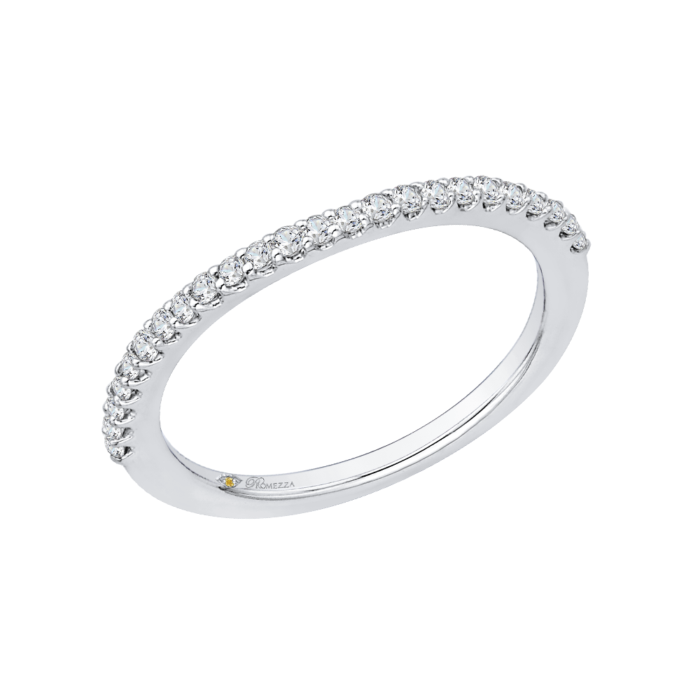 14K White Gold Round Diamond Wedding Band