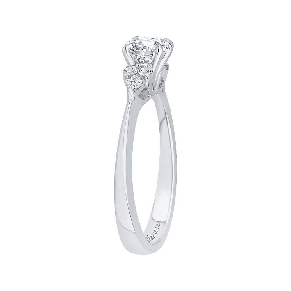 14K White Gold Round Diamond Engagement Ring