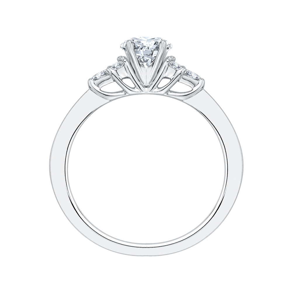 14K White Gold Round Diamond Engagement Ring