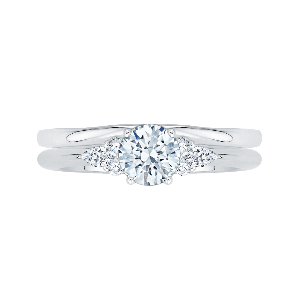 14K White Gold Round Diamond Engagement Ring