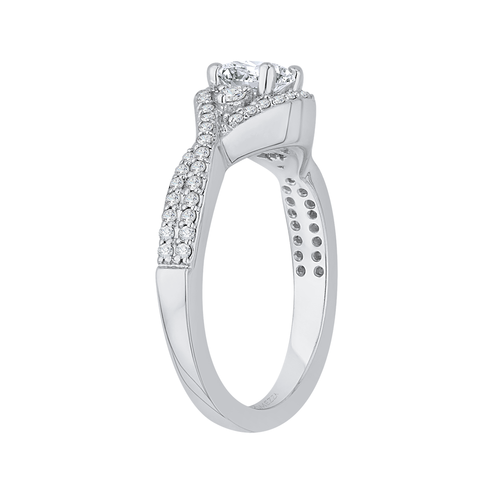 14K White Gold Round Diamond Engagement Ring