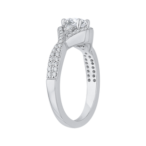 14K White Gold Round Diamond Engagement Ring