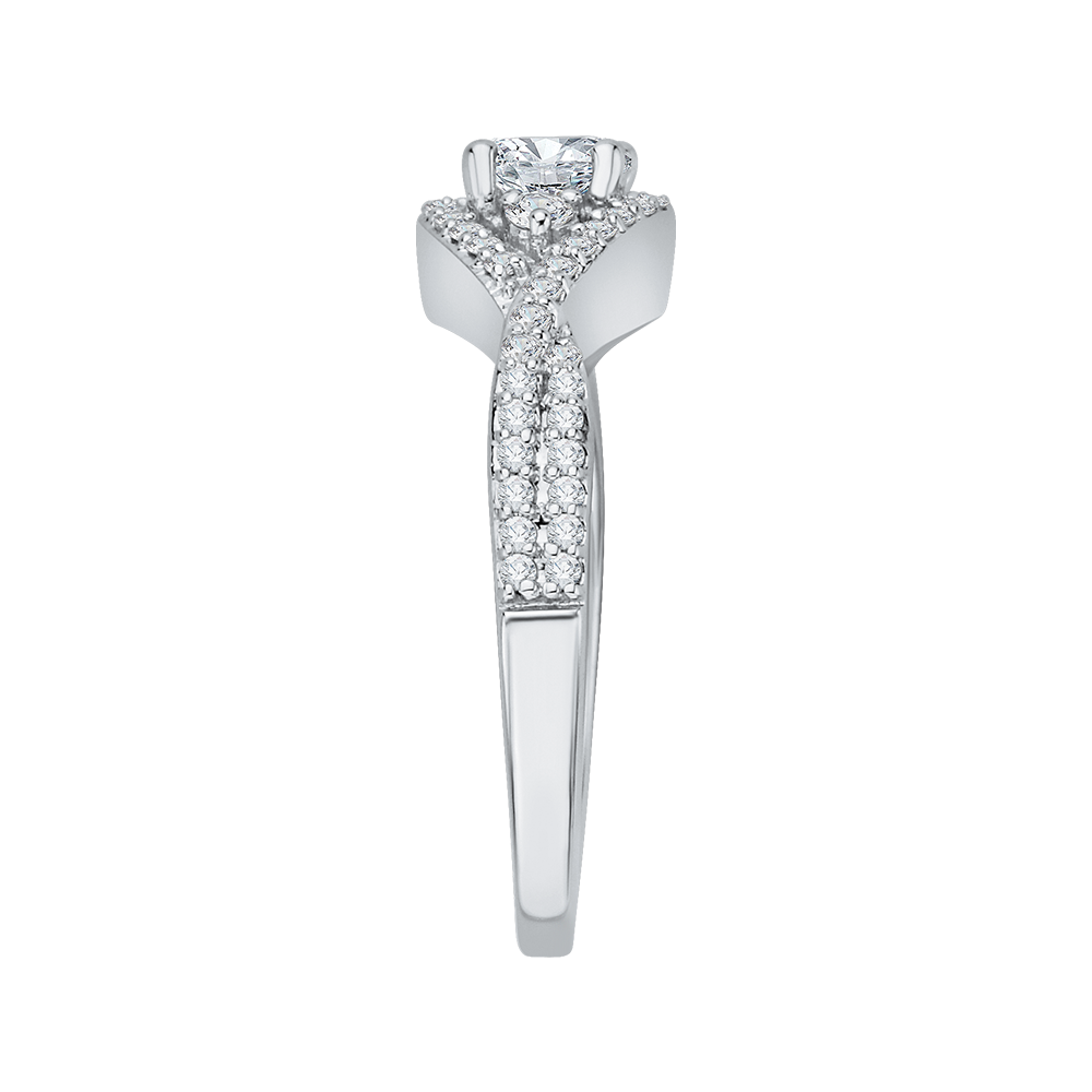 14K White Gold Round Diamond Engagement Ring