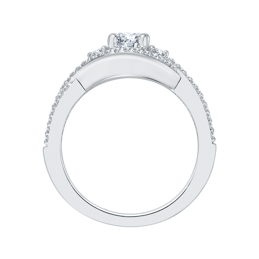 14K White Gold Round Diamond Engagement Ring